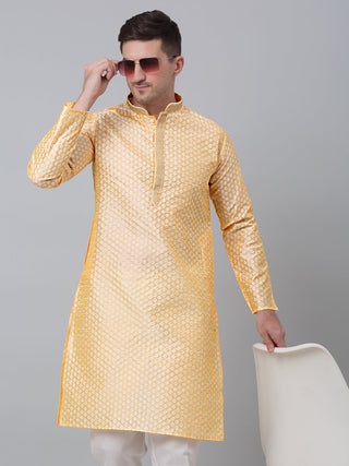 Jompers Men's Golden Collar Embroidered Kurta - Distacart