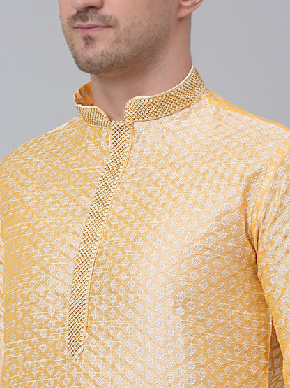 Jompers Men's Golden Collar Embroidered Kurta - Distacart