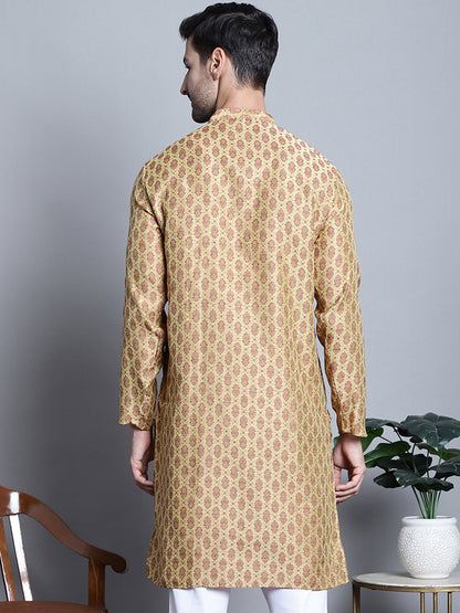 Jompers Men's Yellow Woven Design Kurta Only - Distacart
