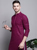 Jompers Men's Sequin Embroidered Pure Cotton Kurta - Purple - Distacart