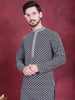 Jompers Men's Sequins Embroidered Kurta - Grey - Distacart