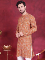 Thumbnail for Jompers Men's Digital Printed Kurta - Mustard - Distacart