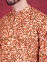 Thumbnail for Jompers Men's Digital Printed Kurta - Mustard - Distacart