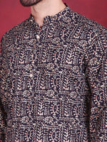 Thumbnail for Jompers Men's Digital Printed Kurta - Navy Blue - Distacart