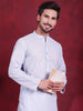 Jompers Men's Chikankari Embroidered Kurta - Sky Blue - Distacart