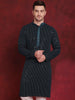 Jompers Men's Sequins Chikankari Embroidered Kurta - Peacock - Distacart
