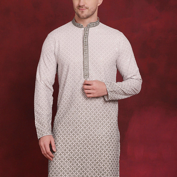 Jompers Men's Sequins Embroidered Kurta - Pista - Distacart