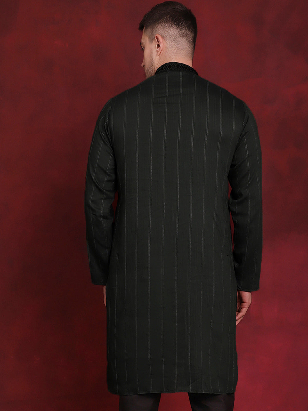 Jompers Men's Sequins Embroidered Kurta - Olive - Distacart
