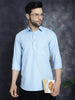 Jompers Men's Light Blue Solid Short Kurta - Distacart