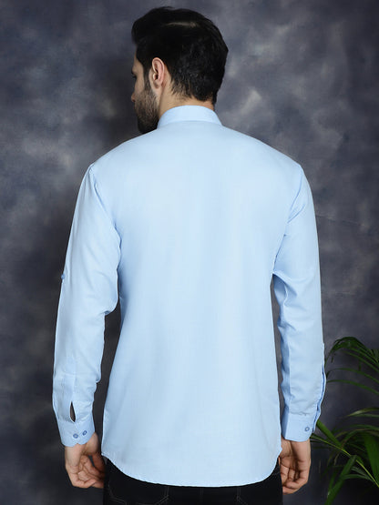 Jompers Men's Light Blue Solid Short Kurta - Distacart