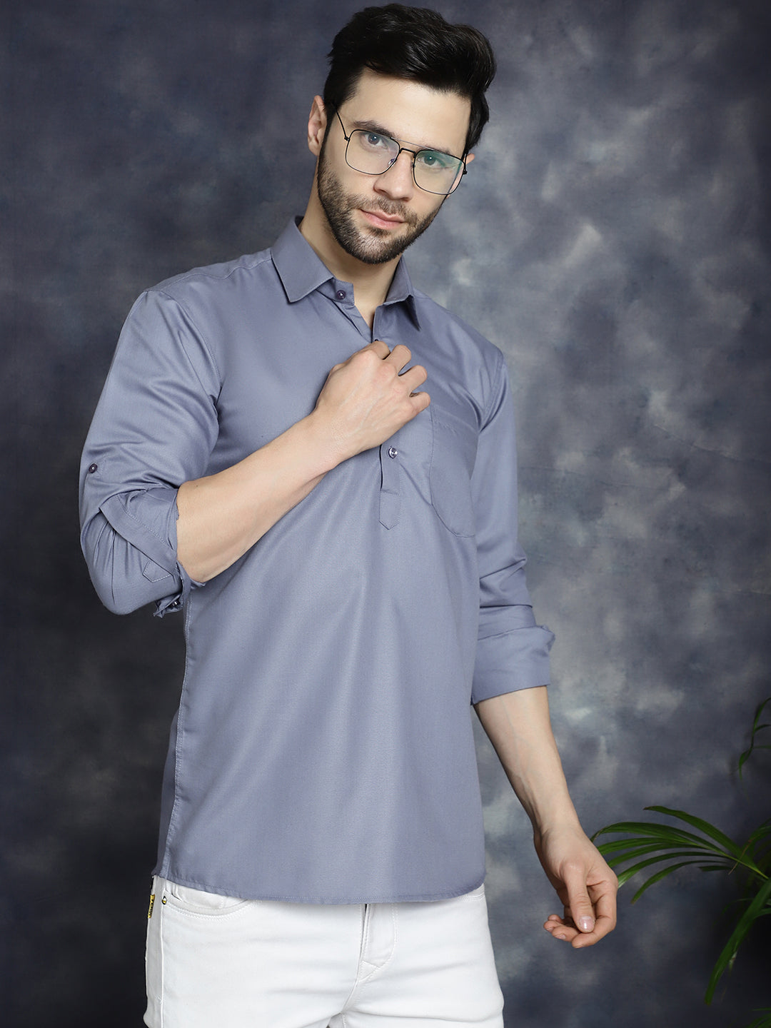 Jompers Men's Light Grey Solid Short Kurta - Distacart