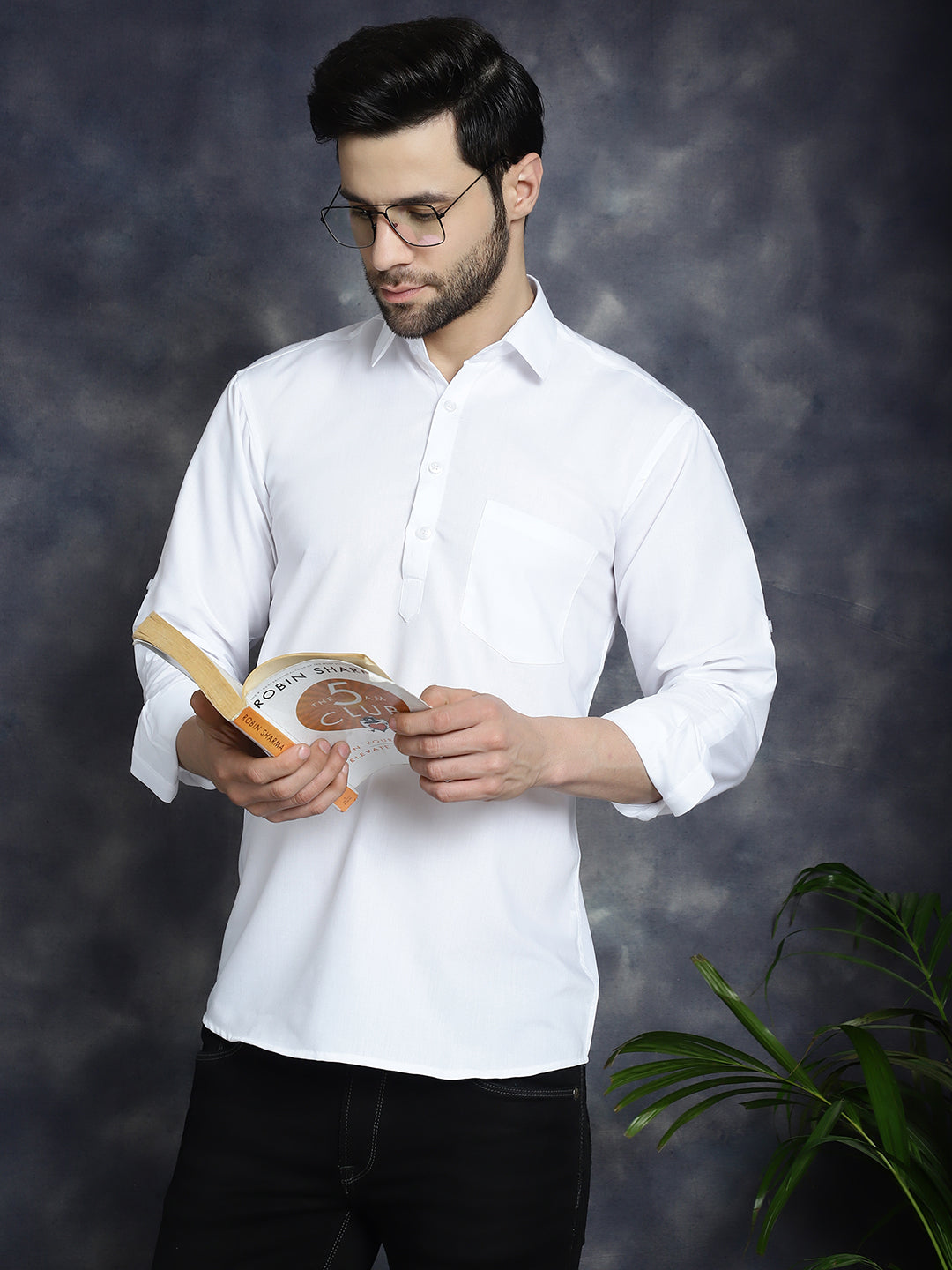 Jompers Men's White Solid Short Kurta - Distacart