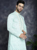 Jompers Men's Chikankari Embroidered Kurta - Sky Blue - Distacart