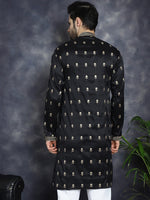 Thumbnail for Jompers Men's Black Chikankari Embroidered Kurta - Black - Distacart