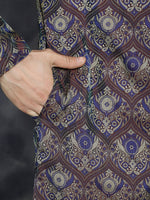 Thumbnail for Jompers Men's Purple Silk Blend Straight Kurta - Purple - Distacart
