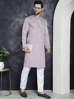Thumbnail for Jompers Men's Sequins Embroidered Kurta - Purple - Distacart