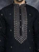 Thumbnail for Jompers Men's Sequins Embroidered Kurta - Black - Distacart