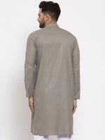 Thumbnail for Jompers Men's Grey & White Solid Kurta Only - Distacart