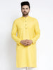 Jompers Men's Lemon & White Solid Kurta Only - Distacart