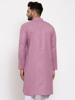 Thumbnail for Jompers Men's Magenta & White Solid Kurta Only - Distacart