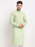 Thumbnail for Jompers Men's Green Chikan Kurta Only - Distacart