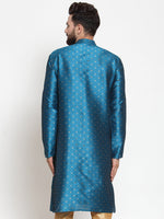 Thumbnail for Jompers Men's Black Woven Design Straight Kurta - Distacart