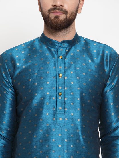 Jompers Men's Black Woven Design Straight Kurta - Distacart