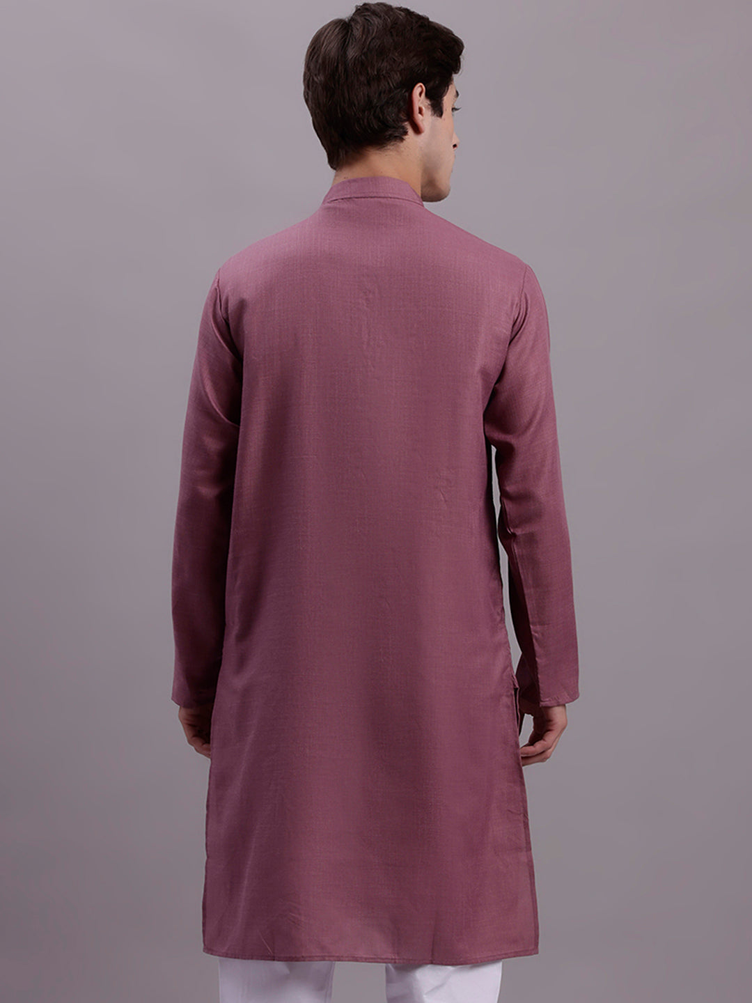 Jompers Men's Cotton Solid Kurta - Magenta - Distacart