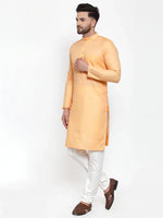 Thumbnail for Jompers Men's Orange Cotton Solid Kurta Only - Distacart