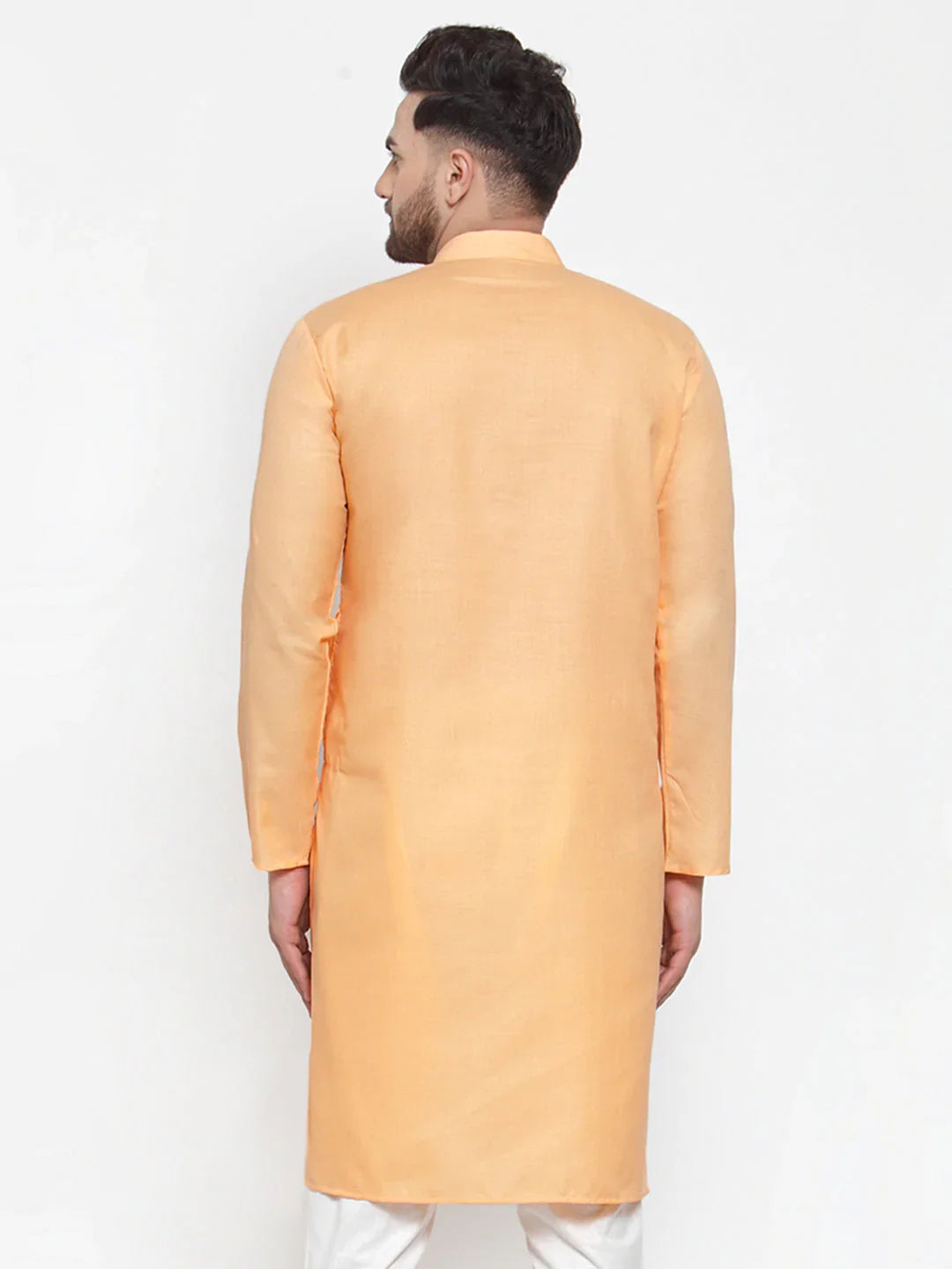 Jompers Men's Orange Cotton Solid Kurta Only - Distacart