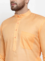 Thumbnail for Jompers Men's Orange Cotton Solid Kurta Only - Distacart