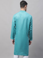 Thumbnail for Jompers Men's Cotton Solid Kurta - Rama - Distacart