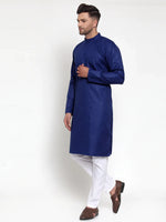 Thumbnail for Jompers Men's Royal Blue Cotton Solid Kurta Only - Distacart