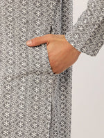 Thumbnail for Jompers Men's Embroiderd Kurta - Grey - Distacart