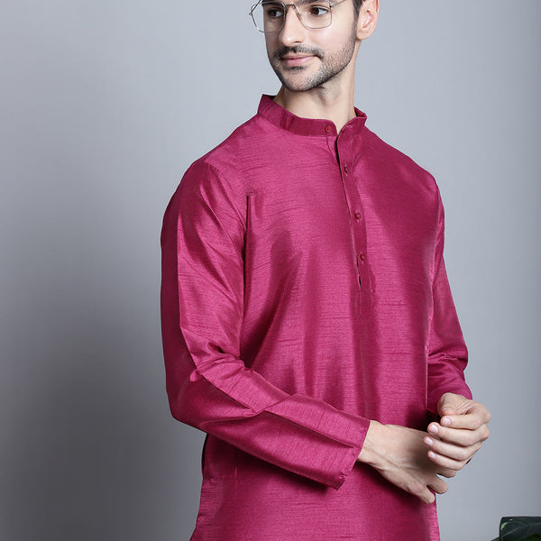 Jompers Men's Purple Dupion Silk Kurta Only - Distacart
