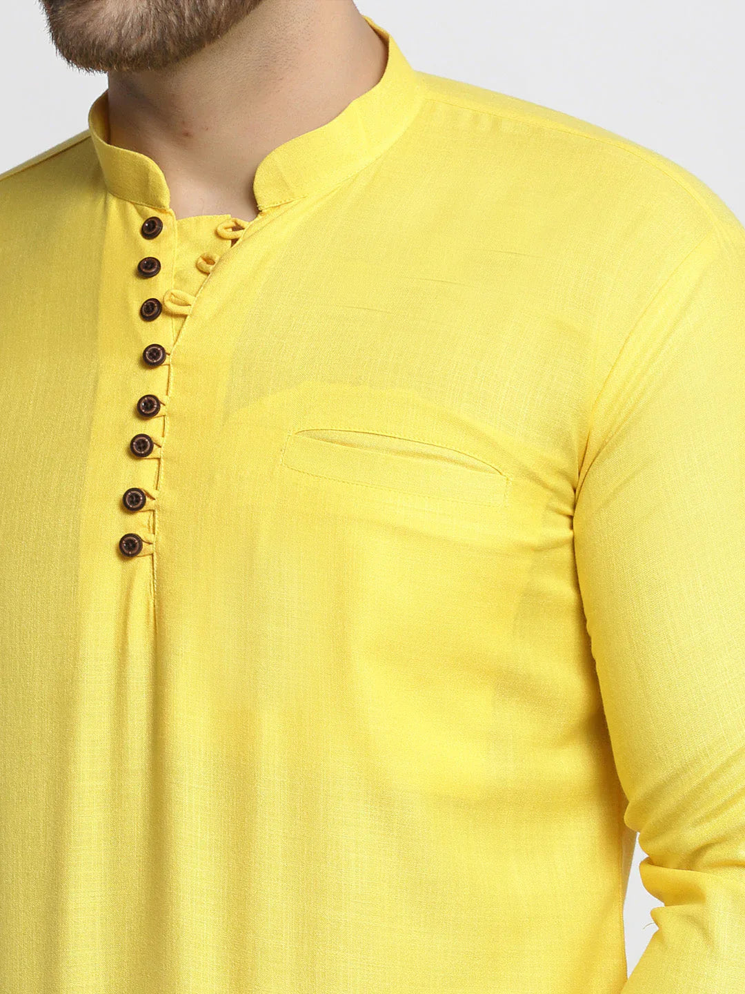 Jompers Men's Lemon Solid Cotton Short Kurta - Distacart