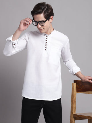 Jompers Men's Black Solid Straight Short Kurta - Distacart