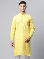 Thumbnail for Jompers Men's Embroiderd Kurta - Lemon - Distacart