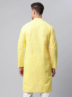 Thumbnail for Jompers Men's Embroiderd Kurta - Lemon - Distacart