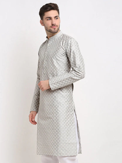 Jompers Men's Grey Chikankari Kurta Only - Distacart