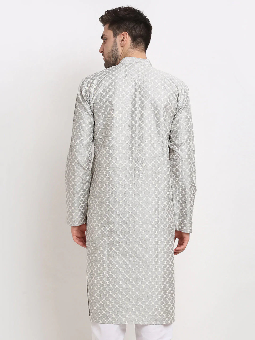 Jompers Men's Grey Chikankari Kurta Only - Distacart