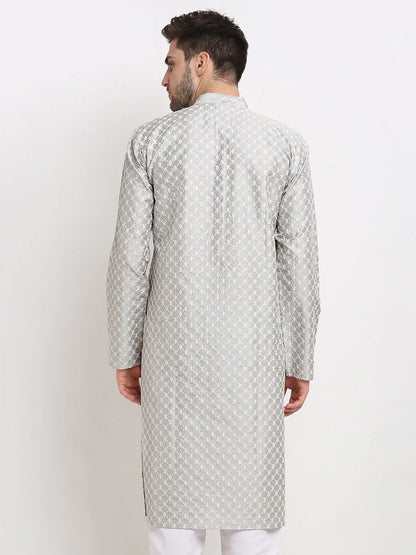 Jompers Men's Grey Chikankari Kurta Only - Distacart