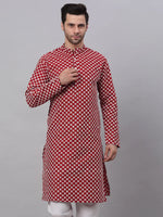 Thumbnail for Jompers Men's Maroon Chikankari Kurta Only - Distacart