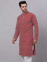 Thumbnail for Jompers Men's Maroon Chikankari Kurta Only - Distacart