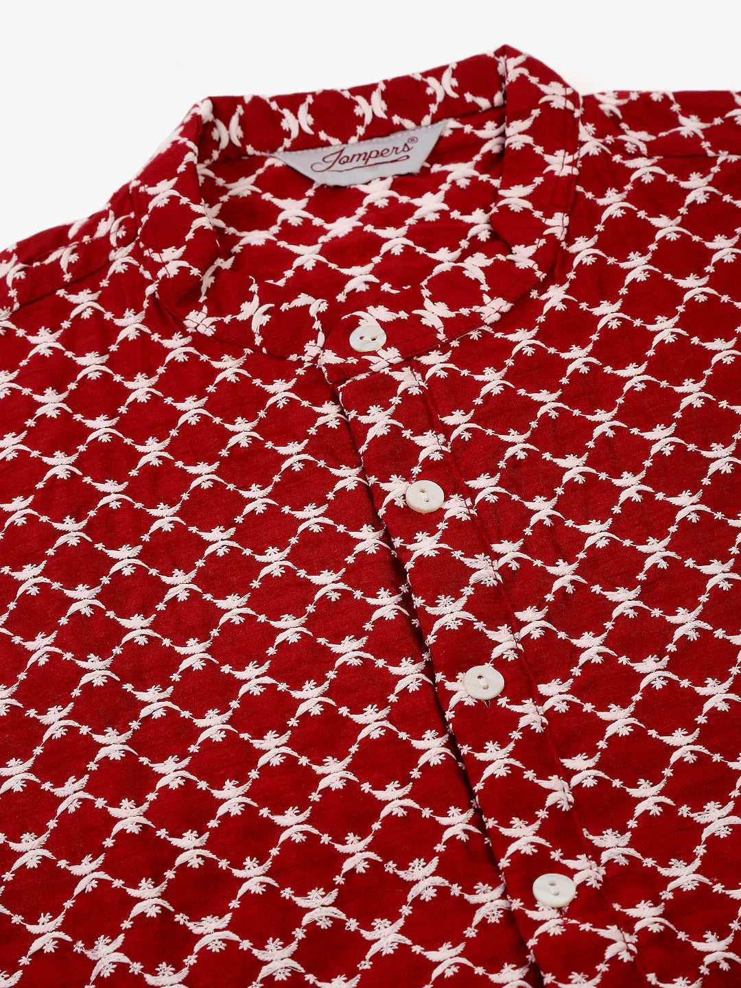 Jompers Men's Maroon Chikankari Kurta Only - Distacart