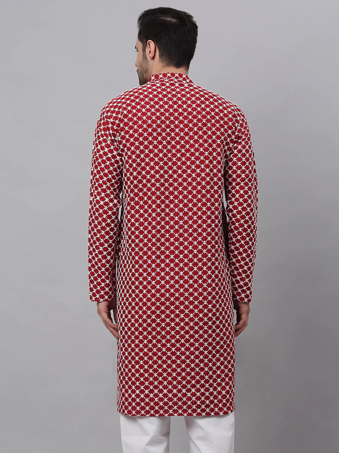 Jompers Men's Maroon Chikankari Kurta Only - Distacart