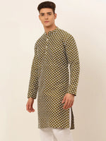 Thumbnail for Jompers Men's Olive Green Chikankari Kurta Only - Distacart