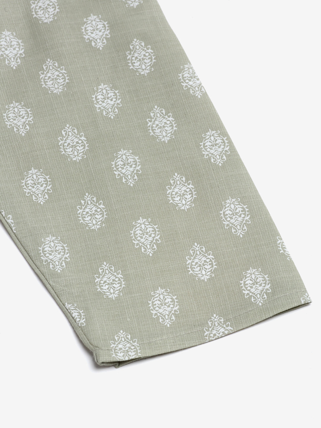 Jompers Men's Cotton Floral printed Kurta - Grey - Distacart