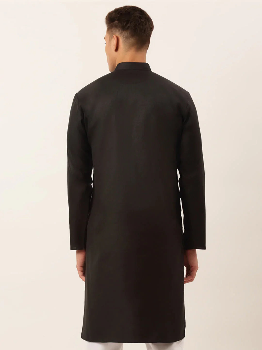 Jompers Men's Cotton Embroidered Kurta - Black - Distacart