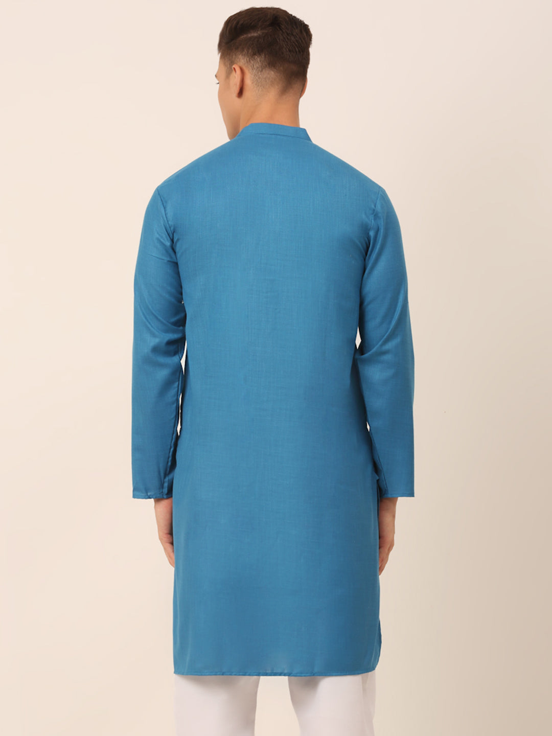 Jompers Men's Cotton Embroidered Kurta - Peacock - Distacart